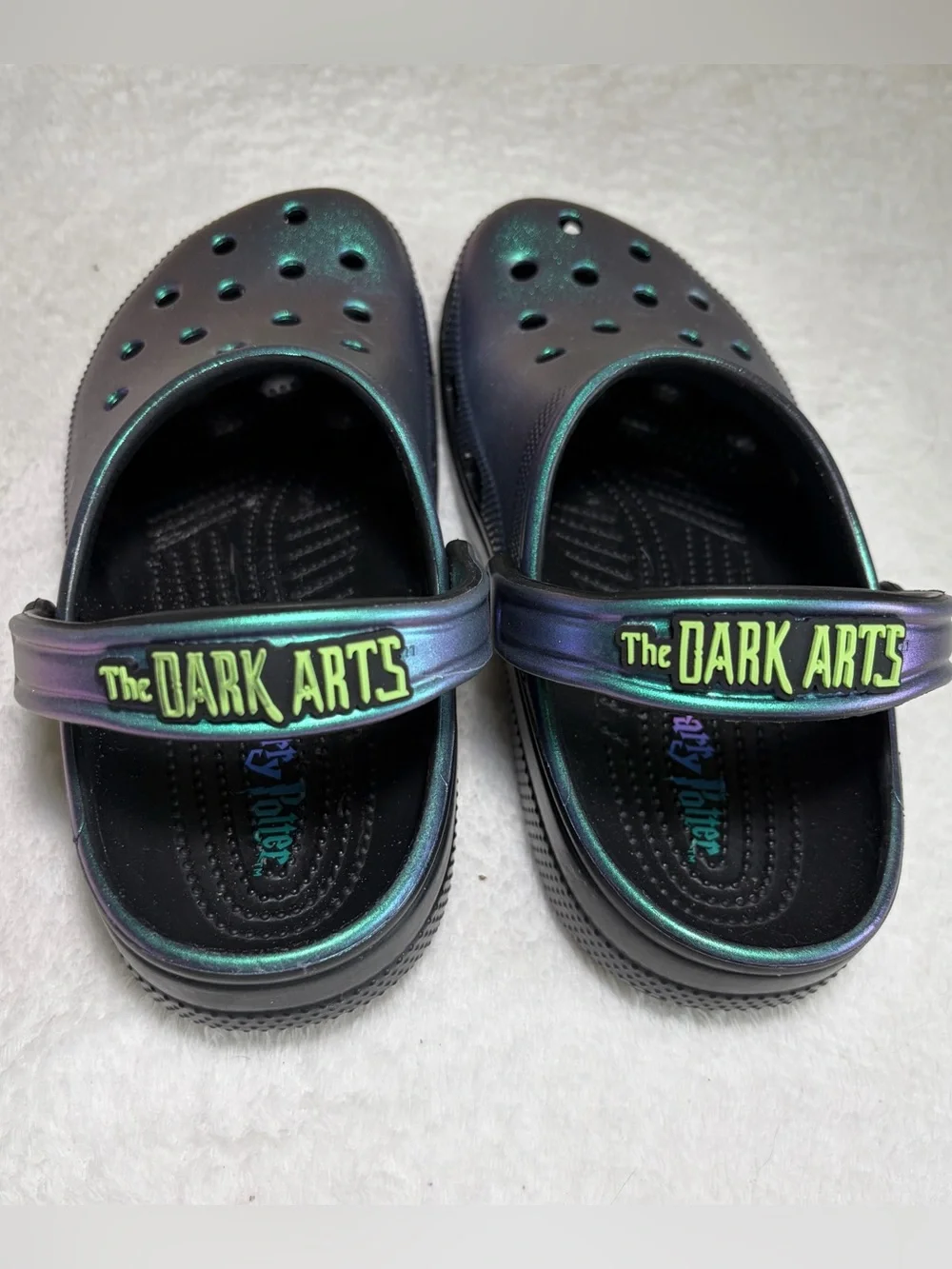 Crocs Harry Potter Kids Iridescent Green-Blue Clog Sandals Slip-On Sz M6-W8‎
